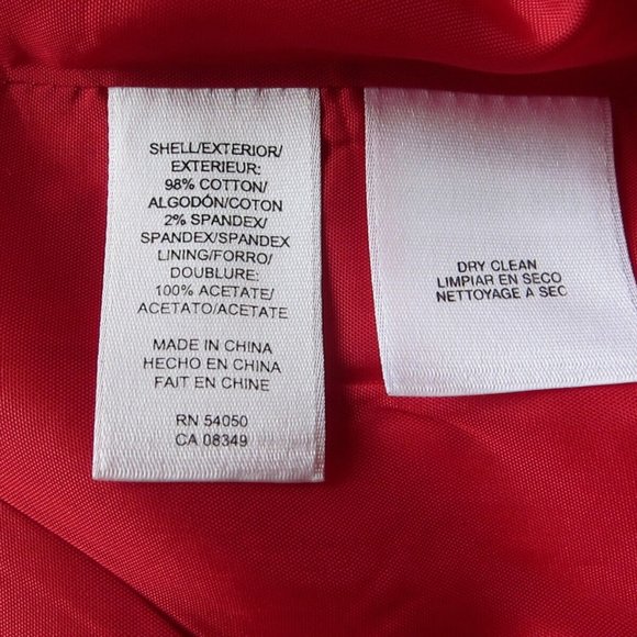 ANNE KLEIN BRIGHT RED COTTON BLAZER - SIZE 8P - Picture 11 of 12